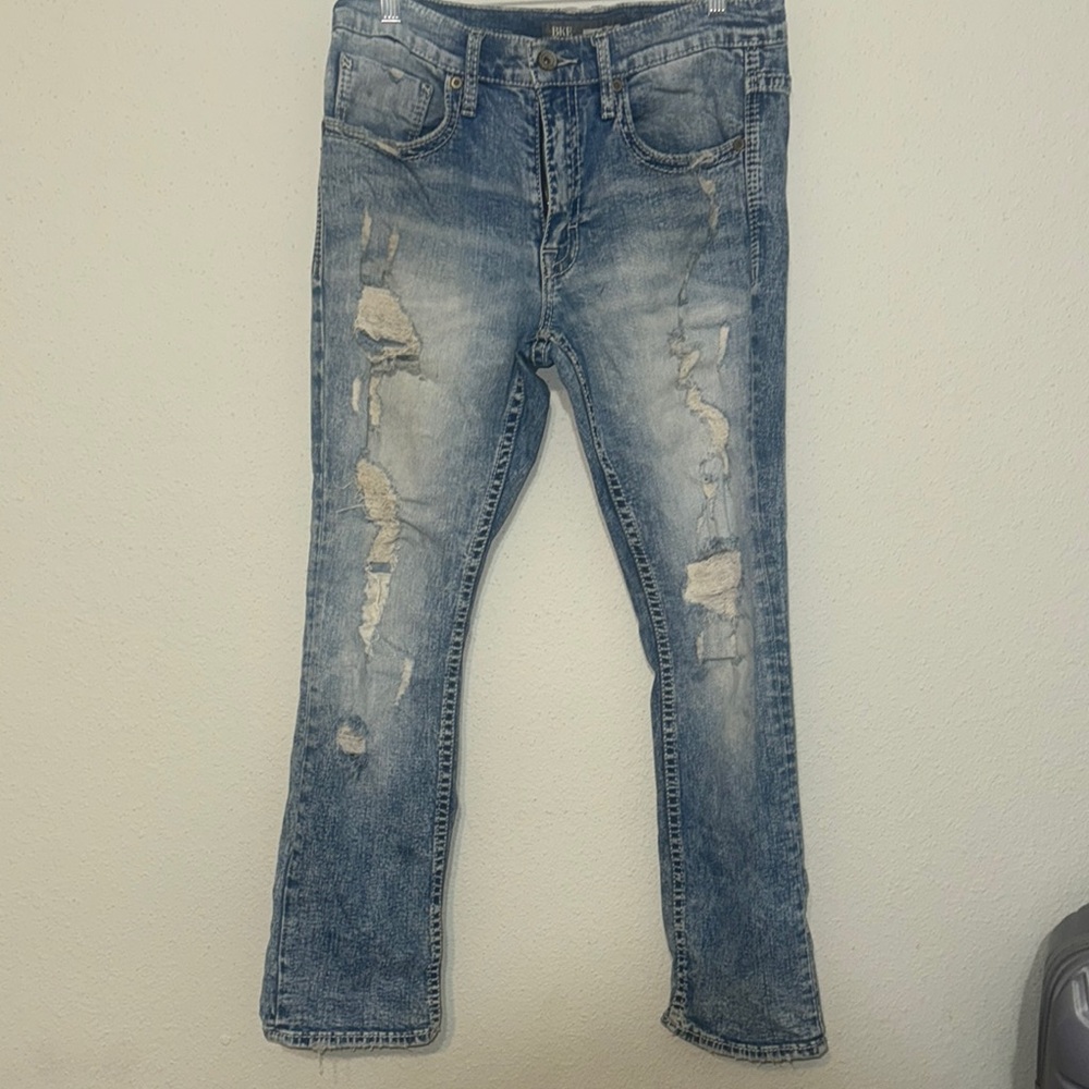 Men's Blue Distressed Jeans ,BKE Jake ,straight leg